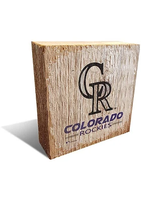 Colorado Rockies Logo Block Sign - Purple