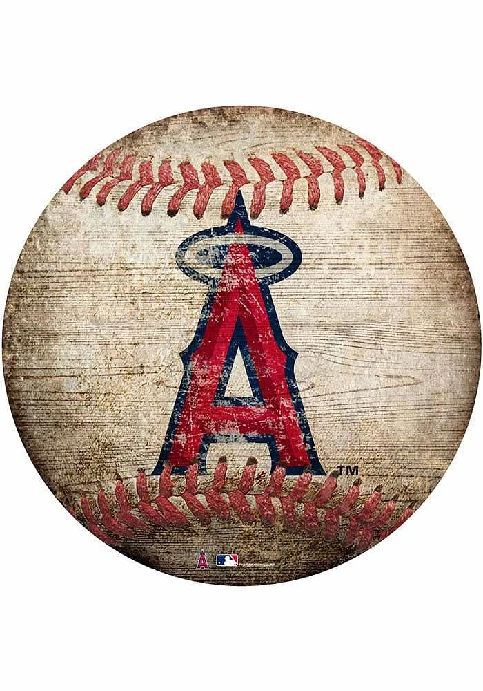 Los Angeles Angels Baseball Shaped Sign - Red