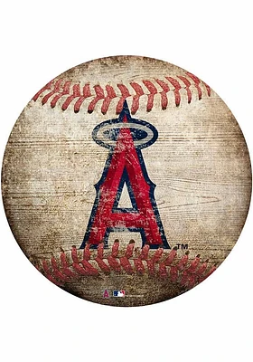 Los Angeles Angels Baseball Shaped Sign - Red