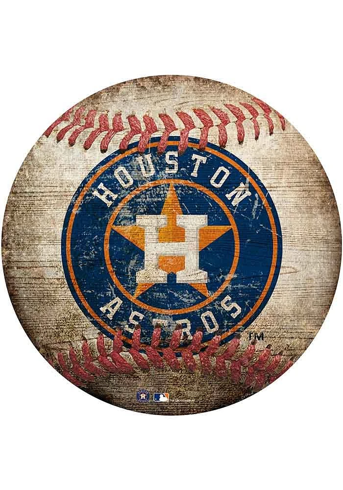 Houston Astros Baseball Shaped Sign - Navy Blue