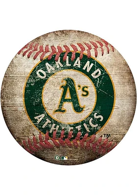 Oakland Athletics Baseball Shaped Sign - Green