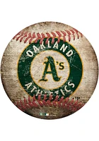 Oakland Athletics Baseball Shaped Sign - Green