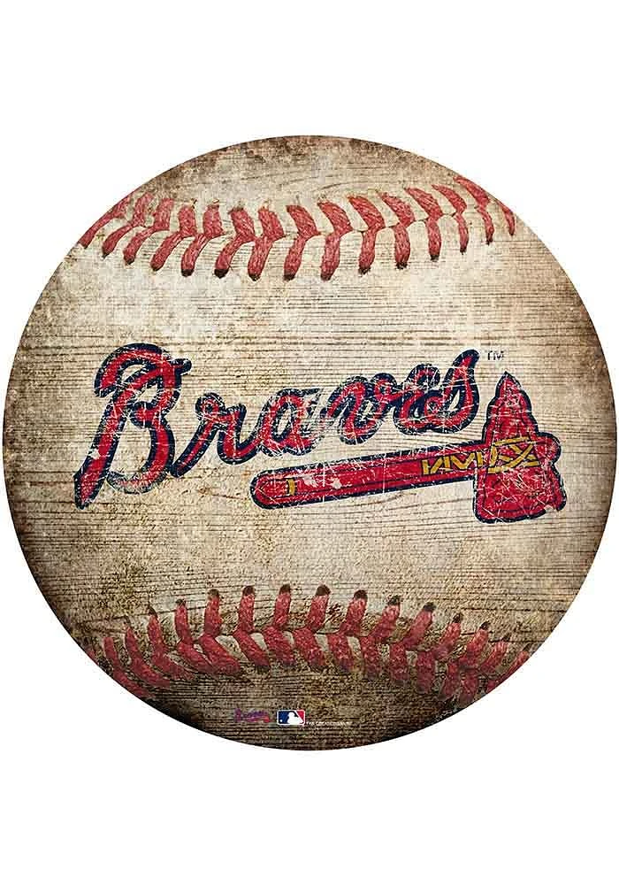 Atlanta Braves Baseball Shaped Sign - Blue