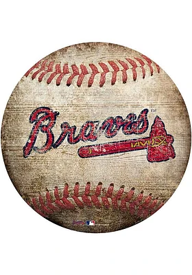 Atlanta Braves Baseball Shaped Sign - Blue