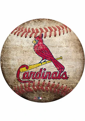 St Louis Cardinals Baseball Shaped Sign - Red