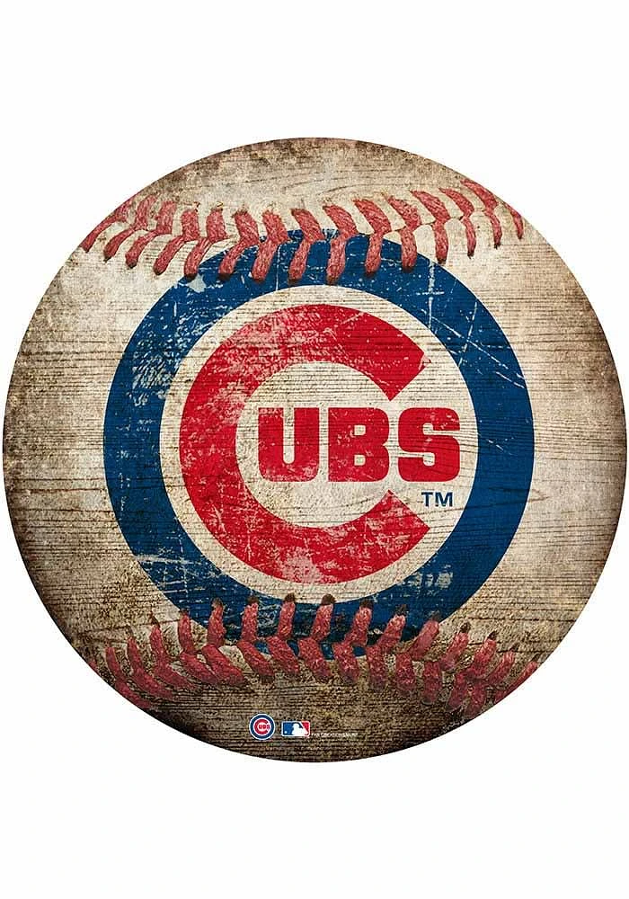 Chicago Cubs Baseball Shaped Sign - Blue