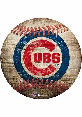 Chicago Cubs Baseball Shaped Sign - Blue