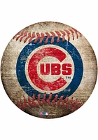 Chicago Cubs Baseball Shaped Sign - Blue
