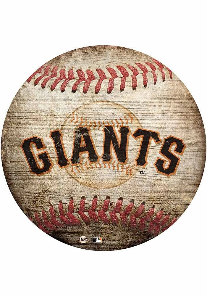 San Francisco Giants Baseball Shaped Sign - Orange