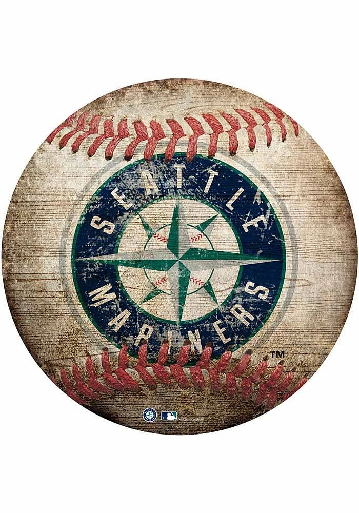 Seattle Mariners Baseball Shaped Sign - Navy Blue