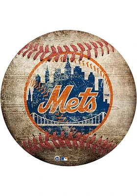 New York Mets Baseball Shaped Sign - Blue