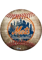 New York Mets Baseball Shaped Sign - Blue