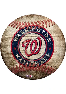 Washington Nationals Baseball Shaped Sign - Red