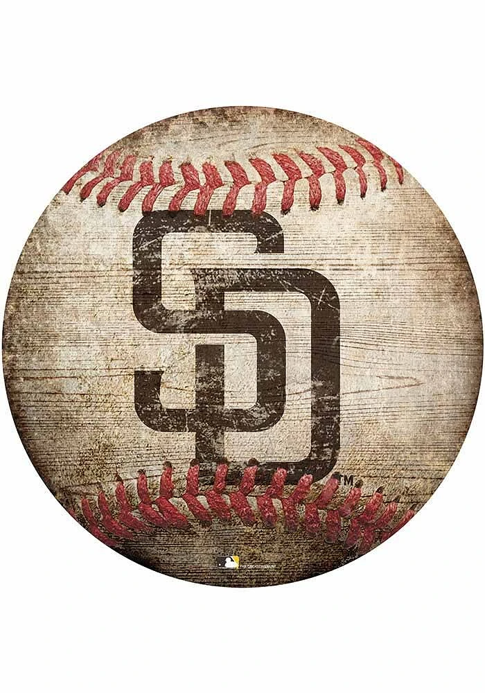San Diego Padres Baseball Shaped Sign - Brown