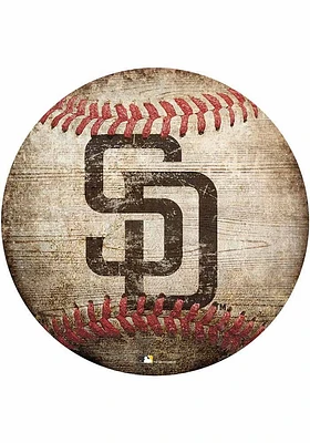 San Diego Padres Baseball Shaped Sign - Brown