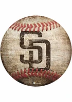 San Diego Padres Baseball Shaped Sign - Brown