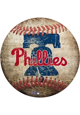 Philadelphia Phillies Baseball Shaped Sign - Red
