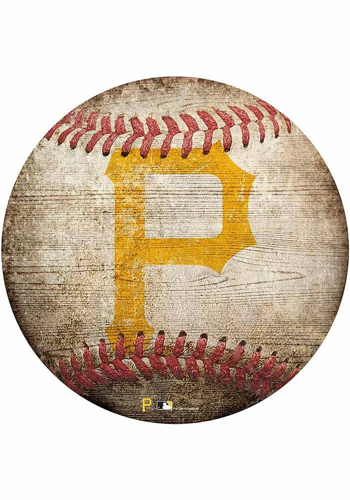 Pittsburgh Pirates Baseball Shaped Sign - Black