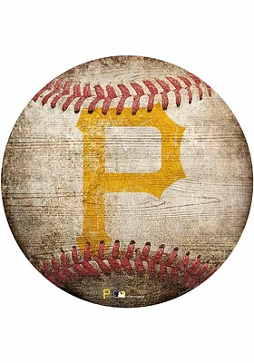 Pittsburgh Pirates Baseball Shaped Sign - Black