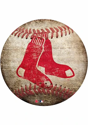 Boston Red Sox Baseball Shaped Sign - Red