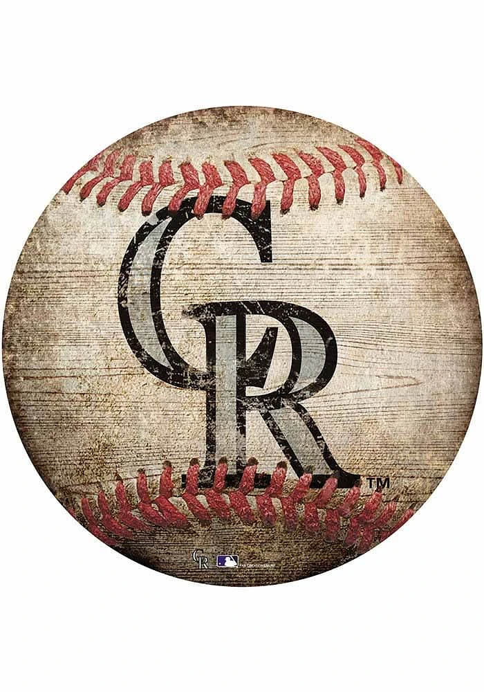 Colorado Rockies Baseball Shaped Sign - Purple