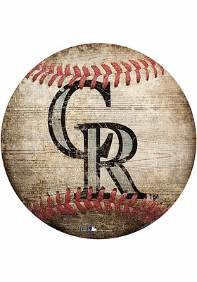 Colorado Rockies Baseball Shaped Sign - Purple