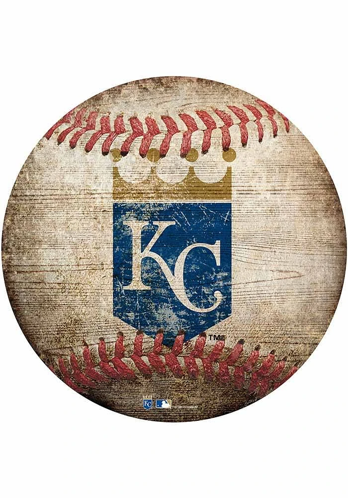 Kansas City Royals Baseball Shaped Sign - Blue
