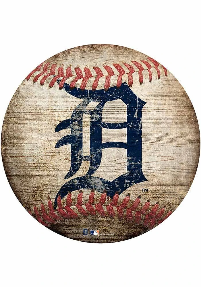 Detroit Tigers Baseball Shaped Sign - Navy Blue