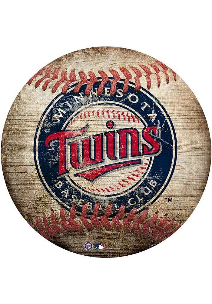 Minnesota Twins Baseball Shaped Sign - Blue