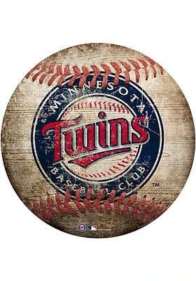Minnesota Twins Baseball Shaped Sign - Blue