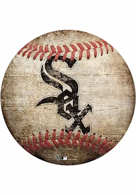 Chicago White Sox Baseball Shaped Sign - Black