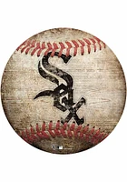 Chicago White Sox Baseball Shaped Sign - Black