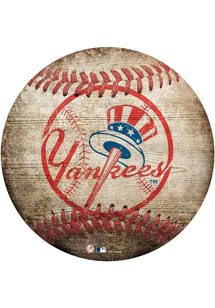 New York Yankees Baseball Shaped Sign - Blue
