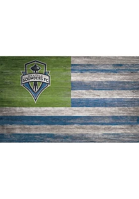 Seattle Sounders FC Distressed Flag 11x19 Sign - Green