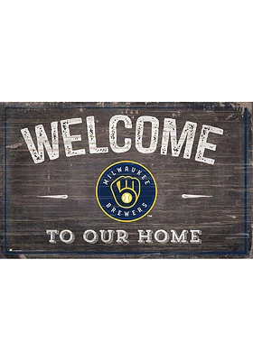 Milwaukee Brewers Welcome to our Home Sign - Navy Blue