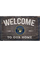 Milwaukee Brewers Welcome to our Home Sign - Navy Blue