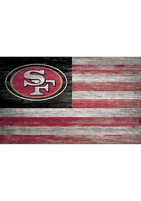 San Francisco 49ers Distressed Flag 11x19 Sign - Black