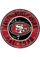 San Francisco 49ers Established Date Circle 24 Inch Sign - Red