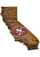 San Francisco 49ers Distressed State 24 Inch Sign - Brown