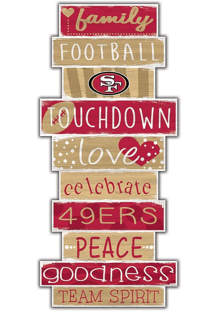 San Francisco 49ers Celebrations Stack 24 Inch Sign - Red