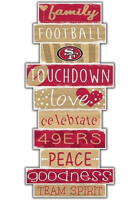 San Francisco 49ers Celebrations Stack 24 Inch Sign - Red