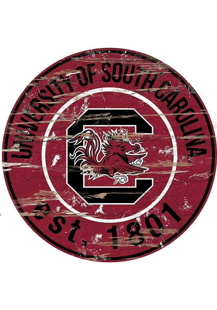 South Carolina Gamecocks Established Date Circle 24 Inch Sign - Red