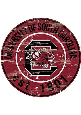 South Carolina Gamecocks Established Date Circle 24 Inch Sign - Red