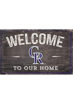 Colorado Rockies Welcome to our Home Sign - Purple