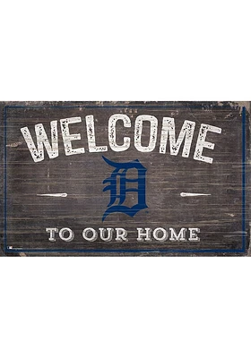 Detroit Tigers Welcome to our Home Sign - Navy Blue