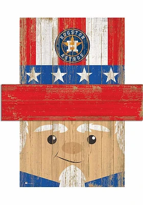 Houston Astros Patriotic Head Sign - Navy Blue