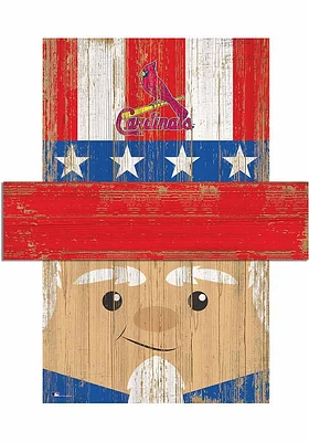 St Louis Cardinals Patriotic Head Sign - Red