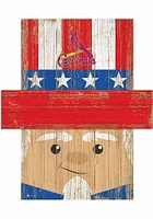 St Louis Cardinals Patriotic Head Sign - Red