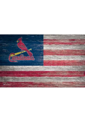 St Louis Cardinals Distressed Flag 11x19 Sign - Blue