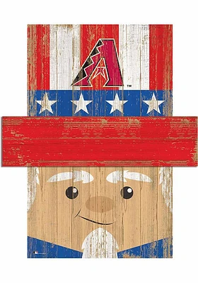 Arizona Diamondbacks Patriotic Head Sign - Red